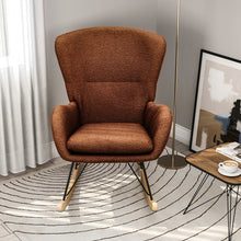 Load image into Gallery viewer, Livingandhome Modern Faux Wool Rocking Chair with Removable Cushion