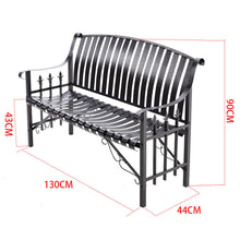 Load image into Gallery viewer, Garden Metal Backrest Bench 2 Seater Chair
