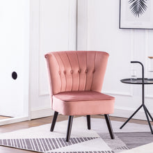 Load image into Gallery viewer, Velvet Buttoned Upholstered Accent Chair, Grey Pink