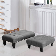 Load image into Gallery viewer, Modern Upholstered Linen Buttoned Footstool