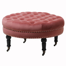 Load image into Gallery viewer, 85CM Buttoned Footstool with 4 Casters
