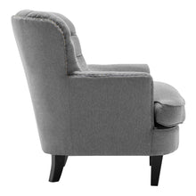 Load image into Gallery viewer, Classic Linen Armchair with Wooden Legs