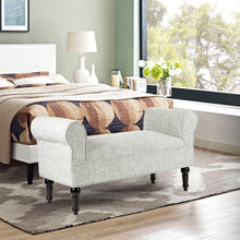 Load image into Gallery viewer, Linen Bed End Seat Ottoman Lounge Bench, Beige