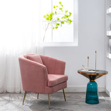 Load image into Gallery viewer, Frosted Velvet Shell Padded Seat Accent Chair, Pink