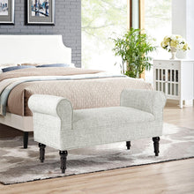 Load image into Gallery viewer, Linen Bed End Seat Ottoman Lounge Bench, Beige