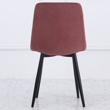 Load image into Gallery viewer, Set of 4 Curved Frosted Velvet Dining Chairs, Smokey Pink