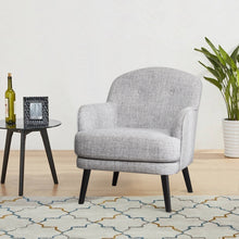 Load image into Gallery viewer, Buttoned Leisure Wingback Armchair, Light Grey