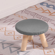 Load image into Gallery viewer, Fabric Pouffe Kids Seat Footstool With Wooden Legs