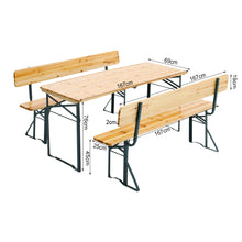 Load image into Gallery viewer, Folding Wooden Beer Table and Benches Set Garden-5 Size option