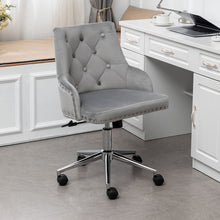 Load image into Gallery viewer, Velvet Adjustable Height Comfy Padded Swivel Office Chair Mid Back