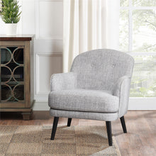 Load image into Gallery viewer, Buttoned Leisure Wingback Armchair, Light Grey