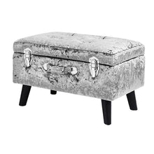 Load image into Gallery viewer, Crushed Velvet Storage Footstool Ottoman