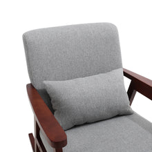 Load image into Gallery viewer, Livingandhome Linen Upholstered Rocking Chair with Pillow