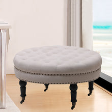 Load image into Gallery viewer, 85CM Buttoned Footstool with 4 Casters