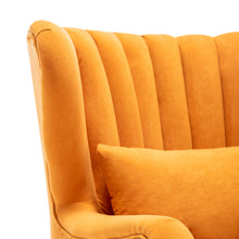 Load image into Gallery viewer, Contemporary Curved Back Armchair with Cushion and Footstool JM1613