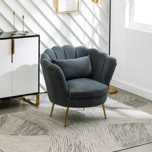 Load image into Gallery viewer, Velvet Lotus Scallop Tub Chair With Cushion