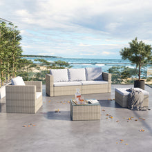 Load image into Gallery viewer, Set of 6 Outdoor Garden Furniture Set, Rattan Corner Sofa, Patio Conversation set