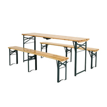 Load image into Gallery viewer, Set of 3 Garden Folding Wooden Bench Table Chairs Set