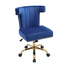 Load image into Gallery viewer, Velvet Swivel Office Task Chair with Nailed Trim