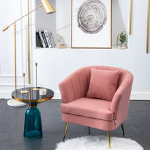Load image into Gallery viewer, Frosted Velvet Shell Padded Seat Accent Chair, Pink