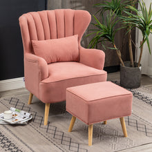 Load image into Gallery viewer, Occasion Wingback Armchair And Footstool