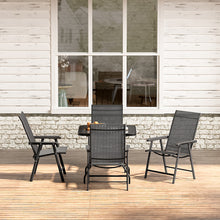 Load image into Gallery viewer, Garden Round Table With Umbrella Hole With 4 Chairs