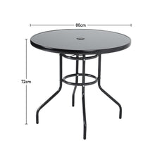 Load image into Gallery viewer, Garden Round Table With Umbrella Hole With 4 Chairs