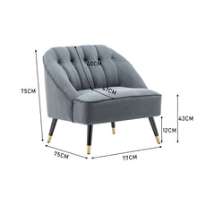 Load image into Gallery viewer, Frosted Velvet Buttoned Accent Chair
