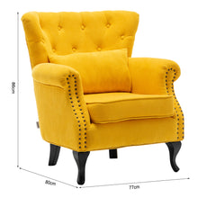Load image into Gallery viewer, Modern Linen Armchair Upholstered Accent Chair Yellow