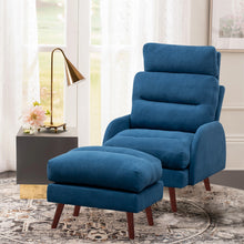 Load image into Gallery viewer, Modern Leisure Arm Chair with Footstool Metal Legs