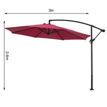 Load image into Gallery viewer, Garden 3M Banana Parasol Cantilever Hanging Sun Shade Umbrella Shelter with Cross Base