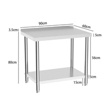 Load image into Gallery viewer, Kitchen Work Table with Backsplash Stainless Steel