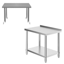 Load image into Gallery viewer, Kitchen Work Table with Backsplash Stainless Steel