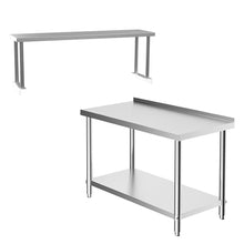 Load image into Gallery viewer, Kitchen Work Table with Backsplash Stainless Steel