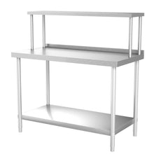 Load image into Gallery viewer, Kitchen Work Table with Backsplash Stainless Steel
