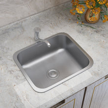Load image into Gallery viewer, 41 x 36 x 20.5 cm Single Bowel Stainless Steel Kitchen Sink Strainer Waste