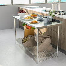 Load image into Gallery viewer, Kitchen Work Bench Prep Table Stainless Steel Kitchen Catering Table with Backsplash