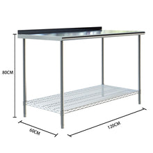 Load image into Gallery viewer, Kitchen Work Bench Prep Table Stainless Steel Kitchen Catering Table with Backsplash