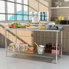 Load image into Gallery viewer, Kitchen Work Bench Prep Table Stainless Steel Kitchen Catering Table with Backsplash