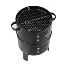 Load image into Gallery viewer, 3 in 1 BBQ Charcoal Grill 3 Tier Smoker