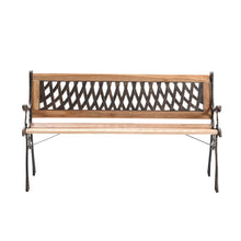 Load image into Gallery viewer, Wooden Garden Patio Bench Cast Iron Ends Legs Outdoor Park Chair 2-3 Seater Metal,2 style
