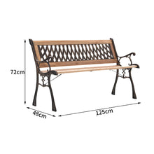Load image into Gallery viewer, Wooden Garden Patio Bench Cast Iron Ends Legs Outdoor Park Chair 2-3 Seater Metal,2 style