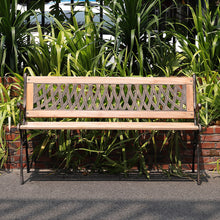 Load image into Gallery viewer, Wooden Garden Patio Bench Cast Iron Ends Legs Outdoor Park Chair 2-3 Seater Metal,2 style