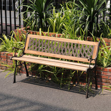 Load image into Gallery viewer, Wooden Garden Patio Bench Cast Iron Ends Legs Outdoor Park Chair 2-3 Seater Metal,2 style