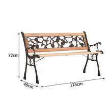 Load image into Gallery viewer, Wooden Garden Patio Bench Cast Iron Ends Legs Outdoor Park Chair 2-3 Seater Metal,2 style