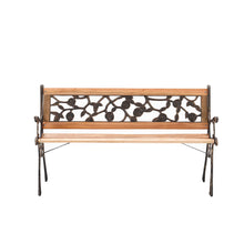 Load image into Gallery viewer, Wooden Garden Patio Bench Cast Iron Ends Legs Outdoor Park Chair 2-3 Seater Metal,2 style
