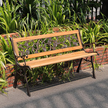 Load image into Gallery viewer, Wooden Garden Patio Bench Cast Iron Ends Legs Outdoor Park Chair 2-3 Seater Metal,2 style