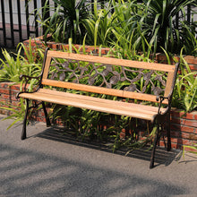 Load image into Gallery viewer, Wooden Garden Patio Bench Cast Iron Ends Legs Outdoor Park Chair 2-3 Seater Metal,2 style