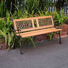Load image into Gallery viewer, Wooden Garden Patio Bench Cast Iron Ends Legs Outdoor Park Chair 2-3 Seater Metal,2 style