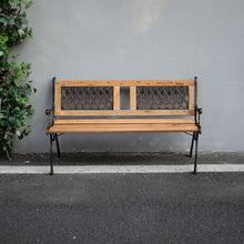 Load image into Gallery viewer, 2-3 Seater Outdoor Wooden Garden Bench Patio Cast Iron Legs Park Seat Furniture